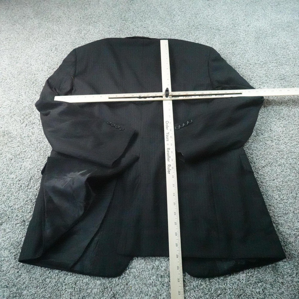Daniel Cremieux Blazer Mens 44R Black Stripe Loro Piana Wool Sport Coat Jacket - Picture 9 of 16